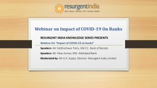 Webinar On Impact of COVID-19 On Banks