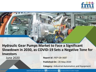 Hydraulic Gear Pumps Market to Face a Significant Slowdown in 2030, as COVID-19 Sets a Negative Tone for Investors