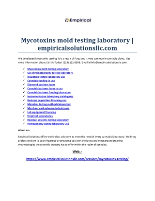 Homogeneity testing laboratory usa