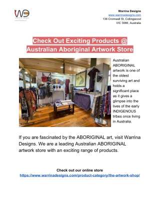 Check Out Exciting Products @ Australian Aboriginal Artwork Store