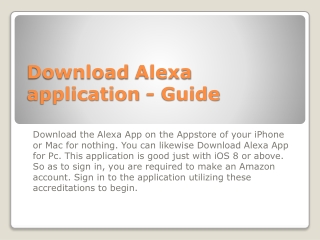 Download Alexa application - Guide