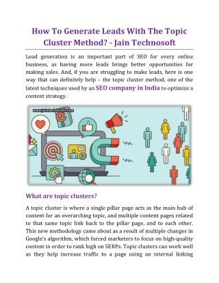 How To Generate Leads With The Topic Cluster Method - Jain Technosoft