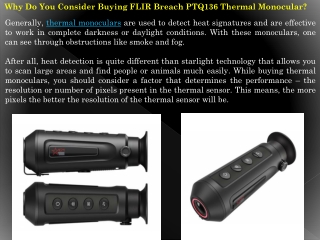 Buy FLIR Breach PTQ136 Thermal Monocular