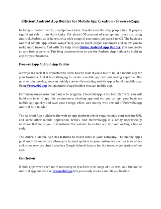 Efficient Android App Builder for Mobile App Creation – Freeweb2app