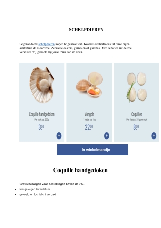 Schelpdieren Bestellen Online