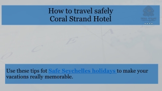 How to travel safely by Coral Strand Hotel
