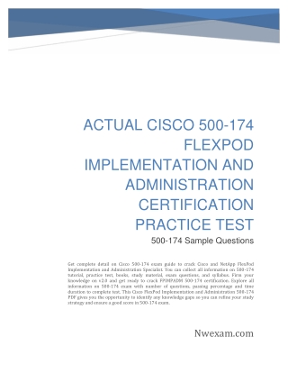 Cisco 500-174 FlexPod Implementation and Administration Certification Practice Test