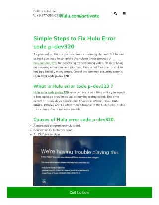 Simple Steps to Fix Hulu Error code p-dev320