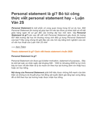 Personal statement là gì? Bỏ túi công thức viết personal statement hay - Luận Văn 2S