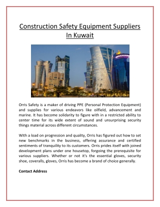 PPE For Construction Workers In Bahrain