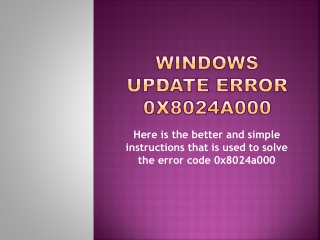 Windows Update Error Code 0x8024a000