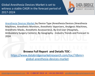 Global Anesthesia Devices Market is set to witness a stable CAGR in the forecast period of 2017-2024