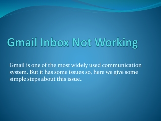 Gmail Inbox Is Not Working