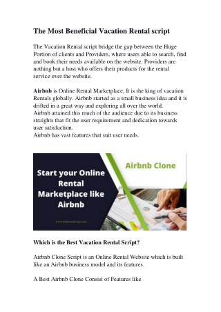 The Most Beneficial Vacation Rental script