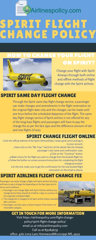Enjoy hassle free services with Spirit Flight Change Policy