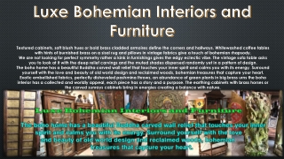 Luxe Bohemian Interiors and Furniture