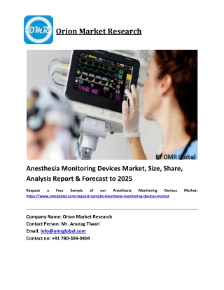 Anesthesia Monitoring Devices Market Growth, Size, Share, Industry Report and Forecast 2018-2023