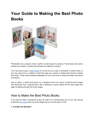 Your Guide to Making the Best Photo Books