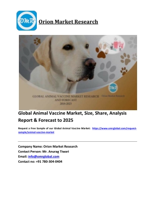 Global Animal Vaccine Market Growth, Size, Share, Industry Report and Forecast 2018-2023