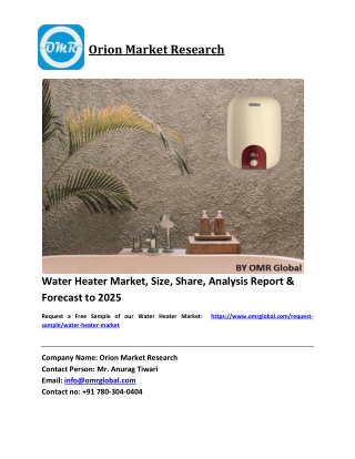 Water Heater Market Growth, Size, Share, Industry Report and Forecast 2018-2023