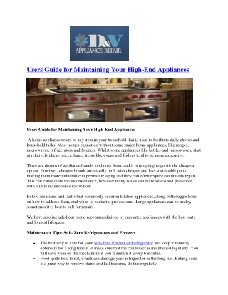 Thermador appliance repair
