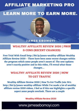 Wealthy Affiliate Review 2020 - Pros and Cons