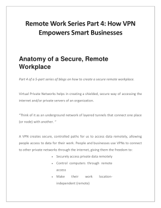 How VPN Empowers Smart Businesses