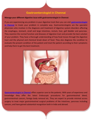Best gastroenterologist in adyar