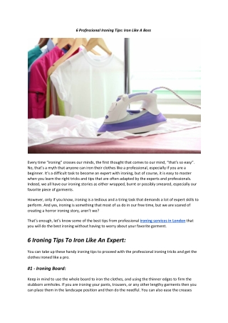 6 Professional Ironing Tips: Iron Like A Boss