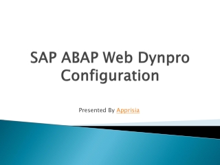 Configuration of SAP ABAP Web Dynpro