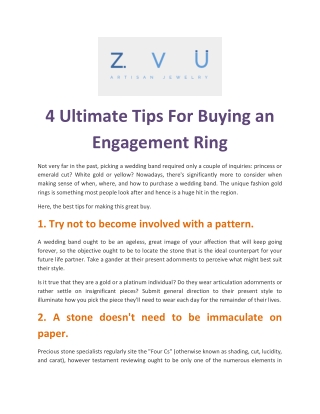 4 Ultimate Tips For Buying an Engagement Ring