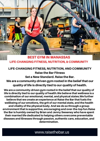 Manassas Strength Training - Raise The Bar Fitness - Manassas, Virginia