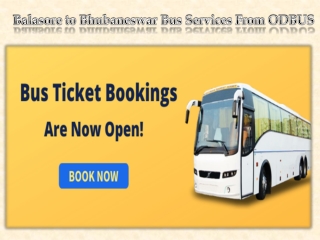 Balasore to Bhubaneswar Bus Services From ODBUS