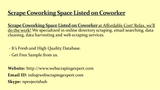 Scrape Coworking Space Listed on Coworker