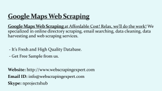 Google Maps Web Scraping