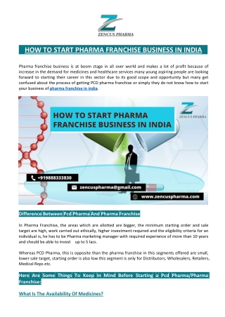 How to Start Pharma Franchise Business in India