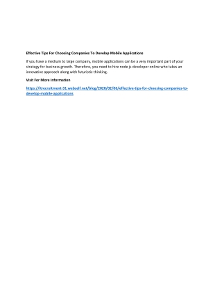 Effective Tips For Choosing Companies To Develop Mobile Applications