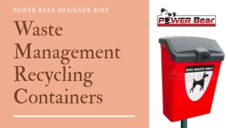 Waste Management Recycling Containers | Bin Suppliers in Abu Dhabi