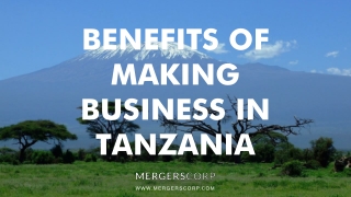 Benefits of Making Business in Tanzania | Buy & Sell Business