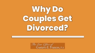 Why Do Couples Get Divorced?