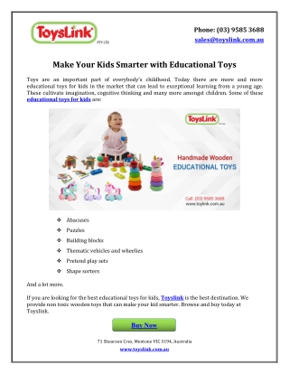 Make Your Child Smarter with Educational Toys for Kids