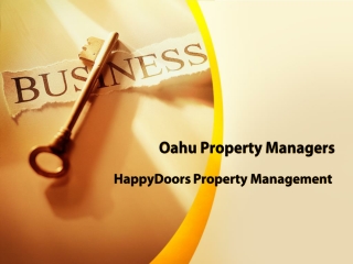 Best Reliable Oahu Property Managers - HappyDoors Property Management