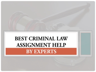 Best Criminal Law Assignment Help by Experts