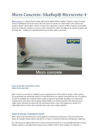 Micro Concrete: SikaRep® Microcrete-4