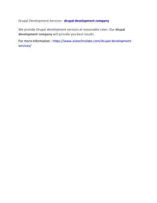Drupal Development Services - drupal development company