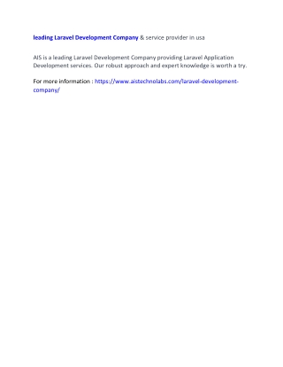leading Laravel Development Company & service provider in usa