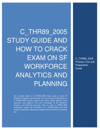 C_THR89_2005 Study Guide and How to Crack Exam on SF Workforce Analytics and Planning