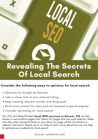 Revealing the Secrets of Local Search