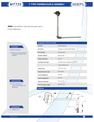 MTT23 'L' Type Thermocouple Assembly | MIEPL