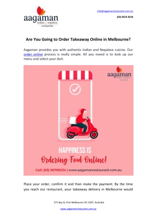 Are You Going to Order Takeaway Online in Melbourne?